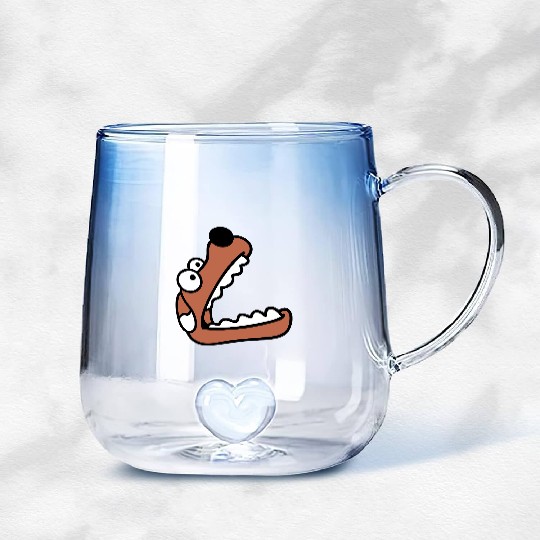 Dog Big Mouth Snout Hunger Looks Up Greedy Eating Gradient Glass Mugs