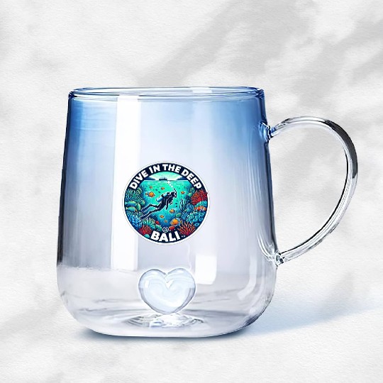 Ocean Explorer Badge Gradient Glass Mugs