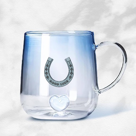 Good Luck Horseshoe Gradient Glass Mugs