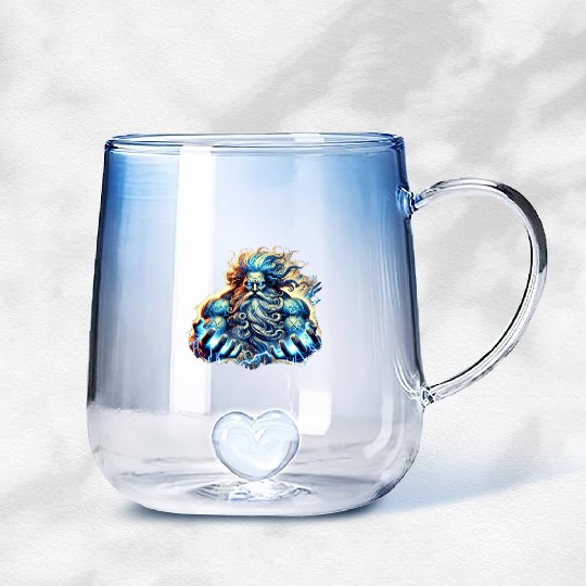 The Greek God Zeus with Lightning Gradient Glass Mugs