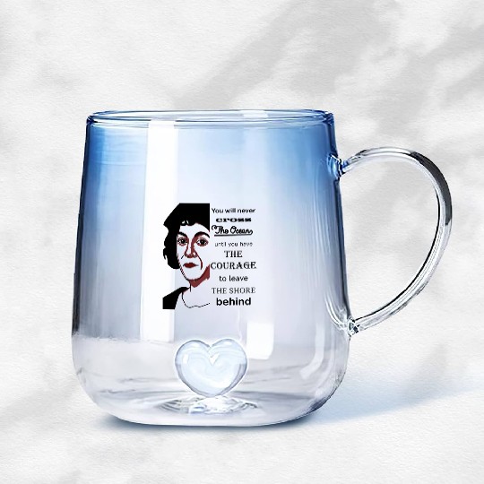 Christopher Columbus day courage Gradient Glass Mugs
