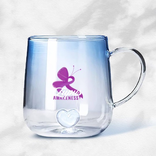 Lupus Awareness Butterfly Embrace Gradient Glass Mugs