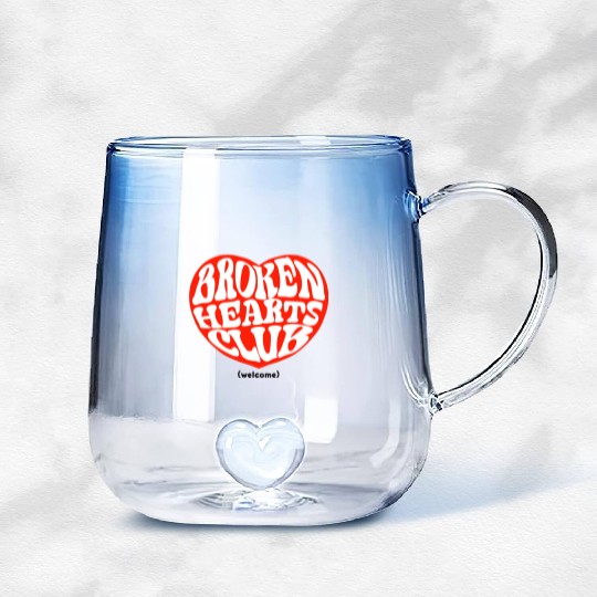 Broken Hearts Club Gradient Glass Mugs