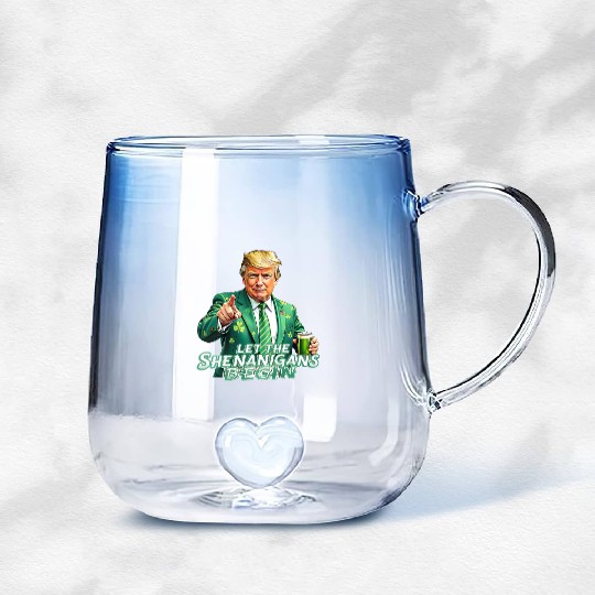 Trump St. Patrick’s Day Gradient Glass Mugs – Irish Party Gradient Glass Mugs
