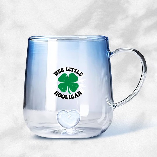 Wee Little Hooligan Cute St. Patrick's Day Irish S Gradient Glass Mugs