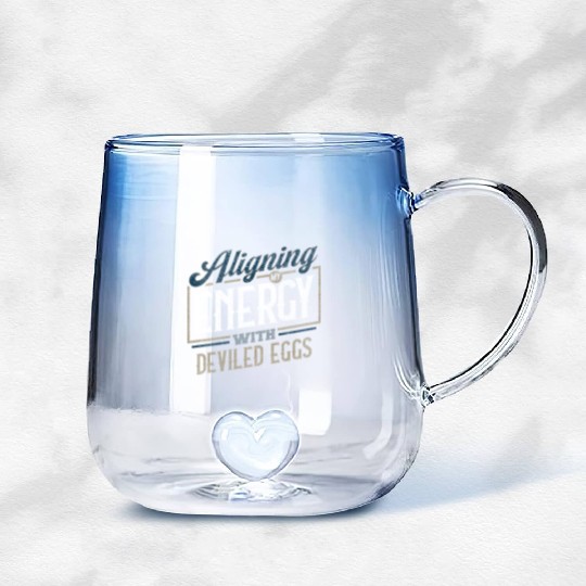 Aligning My Energy With Deviled Eggs Humor Gradient Glass Mugs
