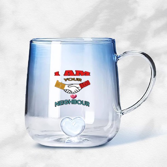 I AM YOUR NEIGHOUR MONTANA AND IDAHO Gradient Glass Mugs