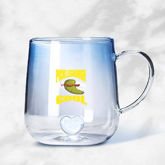 Pittsburgh Humor Picklesburgh Cool Relaxing Pickle Gradient Glass Mugs
