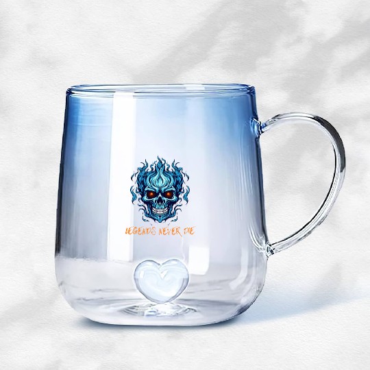 Legends never die Gradient Glass Mugs