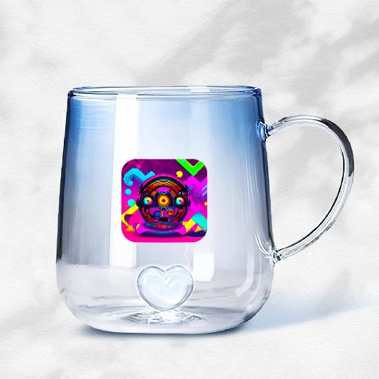 retro vintage 80s pop culture Gradient Glass Mugs