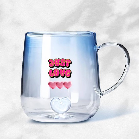 Just Love: Y2K 2000s Heart Gradient Glass Mugs