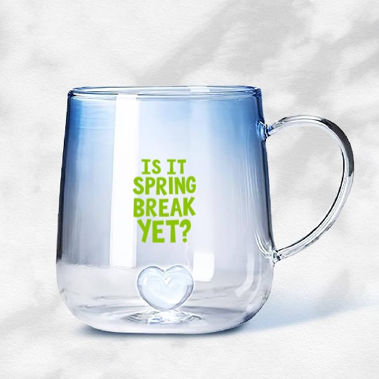 Spring Break Countdown Saying Quote Gradient Glass Mugs