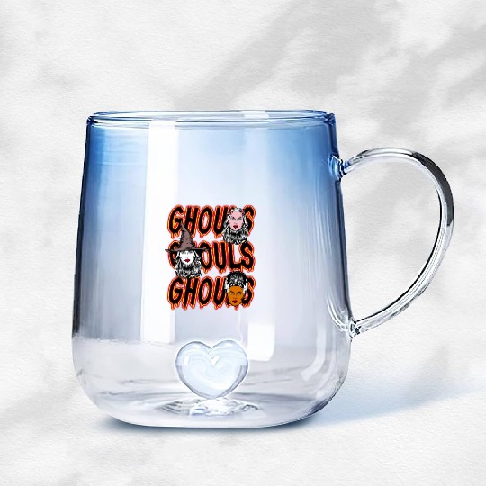 Ghouls, Ghouls, Ghouls Lady Horror Monster Mob Gradient Glass Mugs