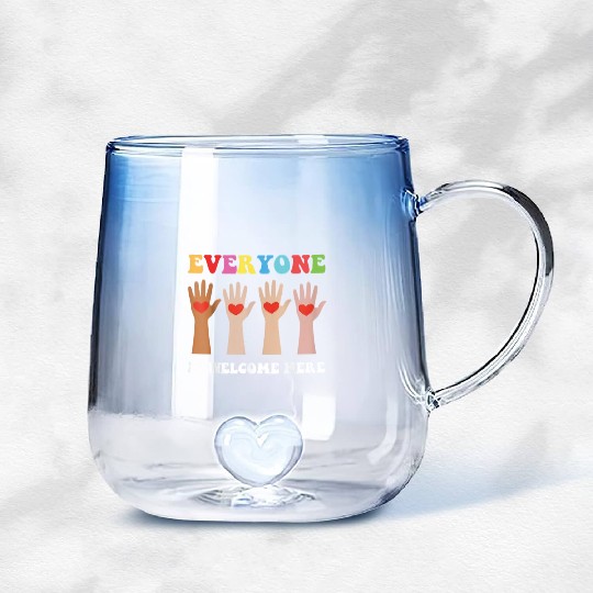 Everyone Is Welcome Here Idaho Teacher Gradient Glass Mugs