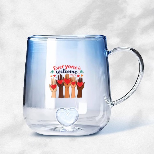 Everyone Is Welcome Here Idaho Teacher Gradient Glass Mugs
