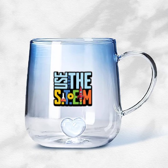 STEM Teacher Use The STEM Loves Computer Science Gradient Glass Mugs