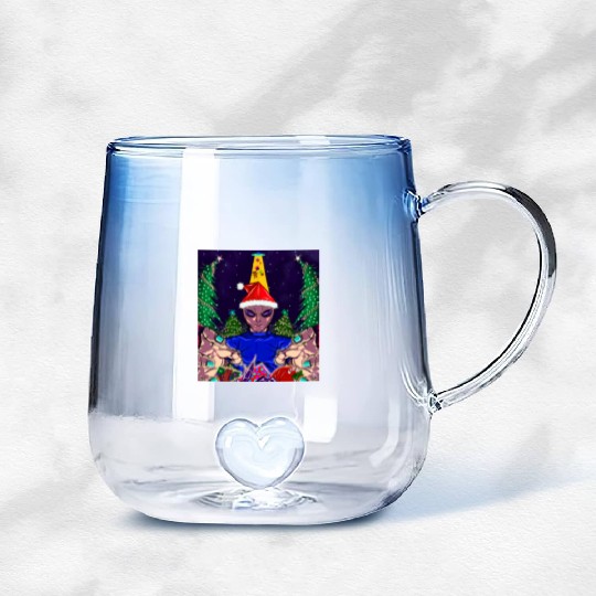 Alien Christmas Gifts Collection Time! Gradient Glass Mugs