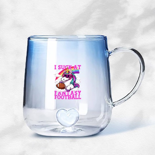 Fantasy Football Loser Unicorn I Suck At Fantasy Gradient Glass Mugs