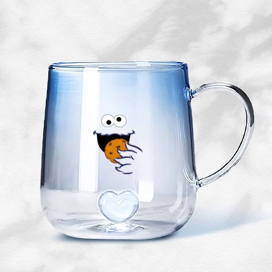 Sesame Street Costume Design Cookie Monster Gradient Glass Mugs