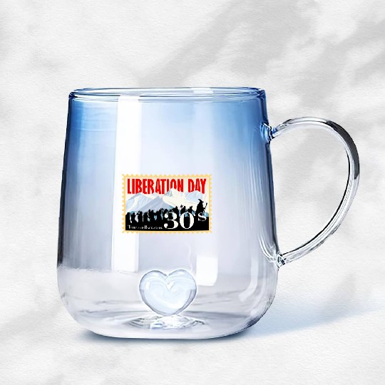Liberation Day, There & Back Again 1930's Gradient Glass Mugs