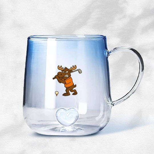 Angry Golf Moose Gradient Glass Mugs