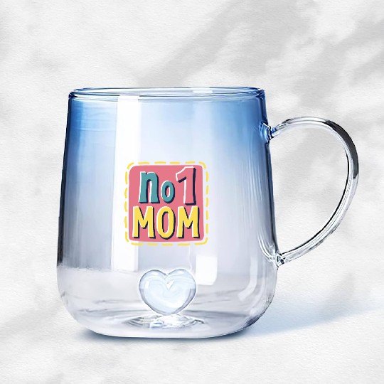 Number 1 Mom - Colorful & Loving Mother's Day Gradient Glass Mugs