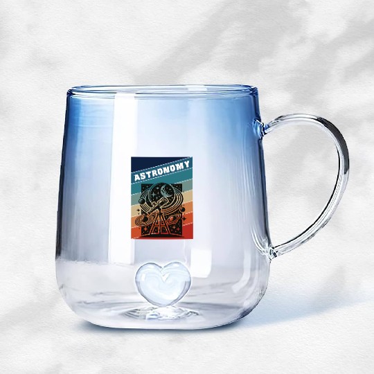 Astronomy Retro Style Gradient Glass Mugs