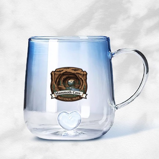 Mammoth Cave National Park Kentucky USA Logo Gradient Glass Mugs