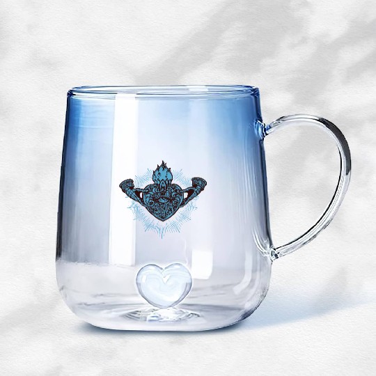 Sacred Heart Claddagh Symbol - Lowbrow Gradient Glass Mugs