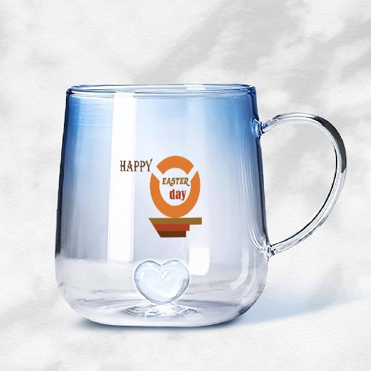 happy easterday 1- Clean & Festive Spring Design. Gradient Glass Mugs