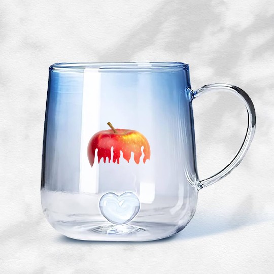 Melting Apple Surreal Art Design Gradient Glass Mugs