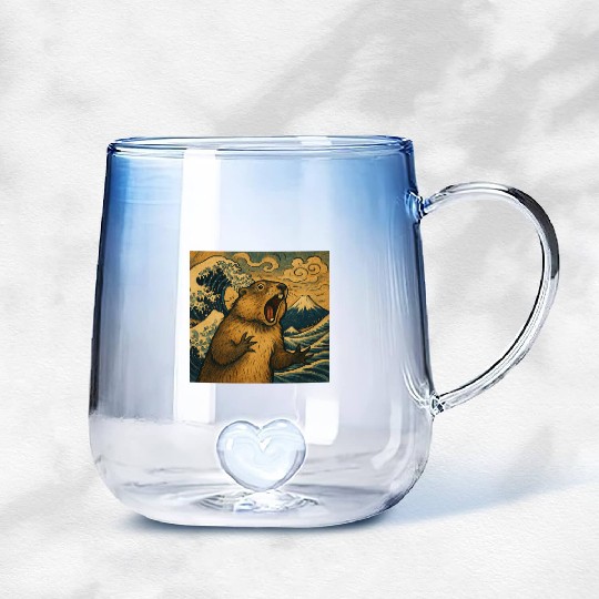 The Great Scream off Kanagawa – Marmot Overboard Gradient Glass Mugs