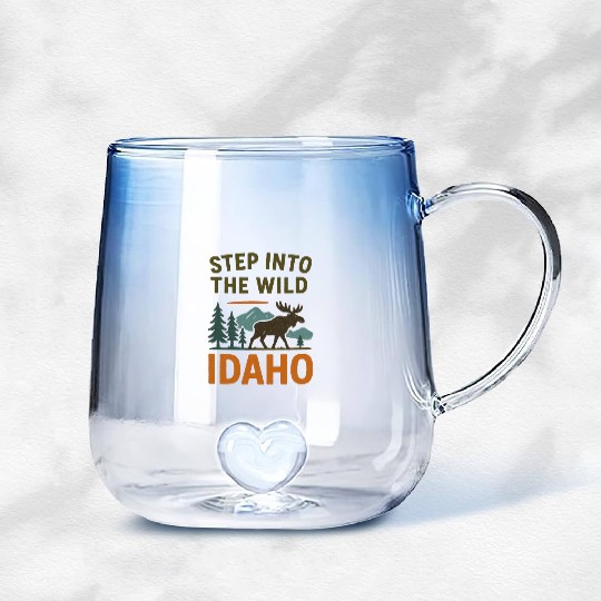 Step Into The Wild - Idaho (Idaho Hiking) Gradient Glass Mugs