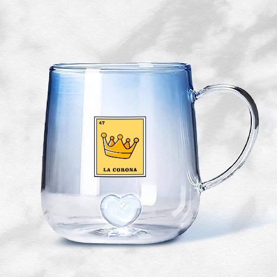 Mexican Lottery Card La Corona Gradient Glass Mugs