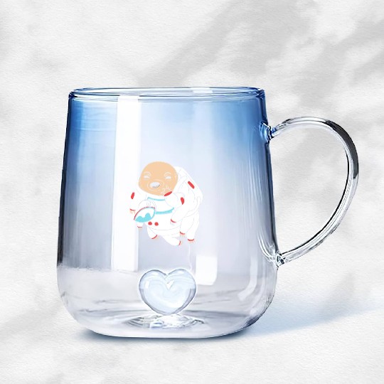 Water Bear Lover Tardigrade Astronaut Gradient Glass Mugs
