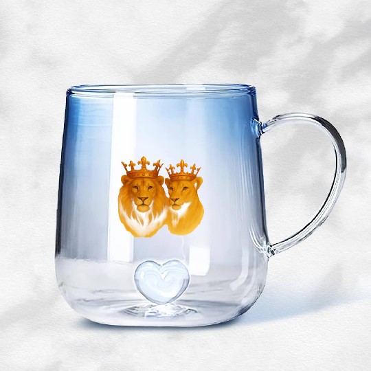 Royal Bond: The King & Queen of the Wild Gradient Glass Mugs