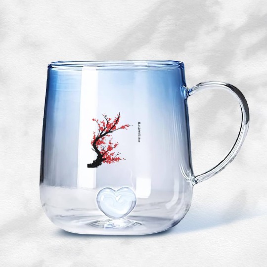 Cherry Blossom Tree – Japanese Sakura Minimalist I Gradient Glass Mugs