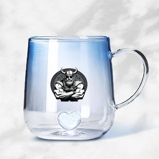 Viking Warrior Man Odin Thor Norman Walhalla Gradient Glass Mugs