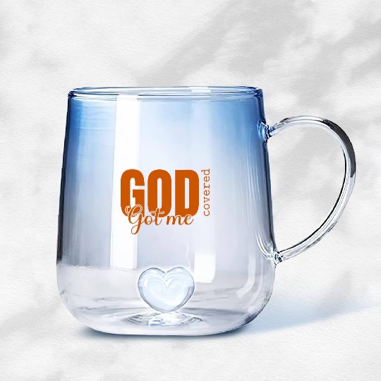 God Got Me Covered - Faith-Based Christian Apparel Gradient Glass Mugs