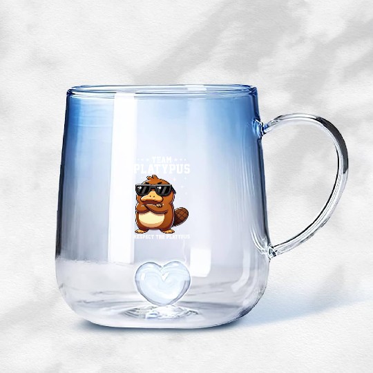 Funny Team Platypus Respect The Platypus Cool Gradient Glass Mugs