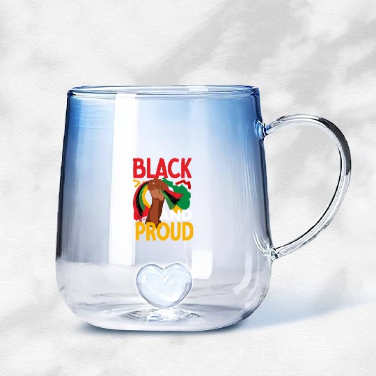 Juneteenth Black And Proud Gradient Glass Mugs