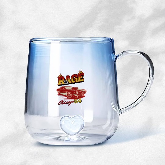 Vintage Rage Chicago 84 Muscle Car Art Gradient Glass Mugs