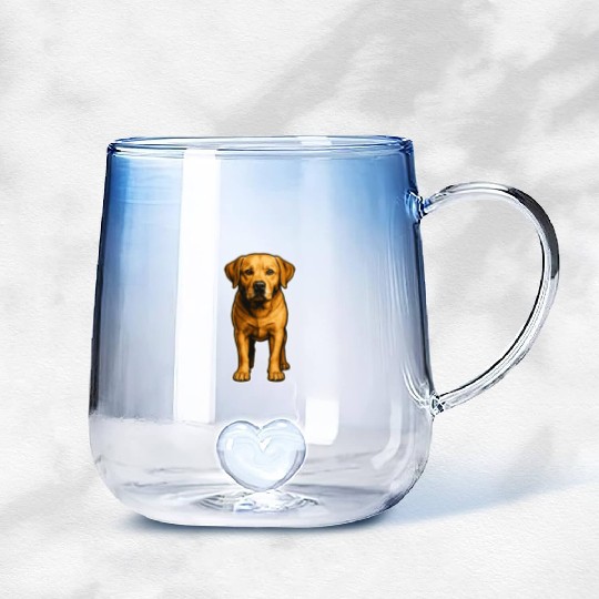 Loyal Labrador – Realistic Dog Portrait Art Gradient Glass Mugs