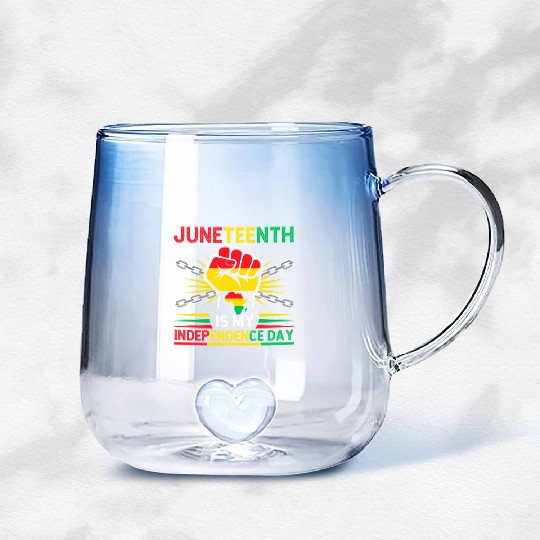 Juneteenth Is My Independence Day 1865 Freedom Day Gradient Glass Mugs