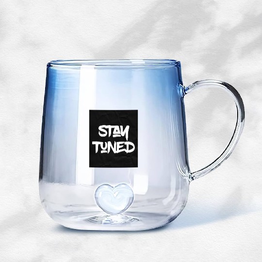 stay tuned , wait, surprise, motivation Gradient Glass Mugs