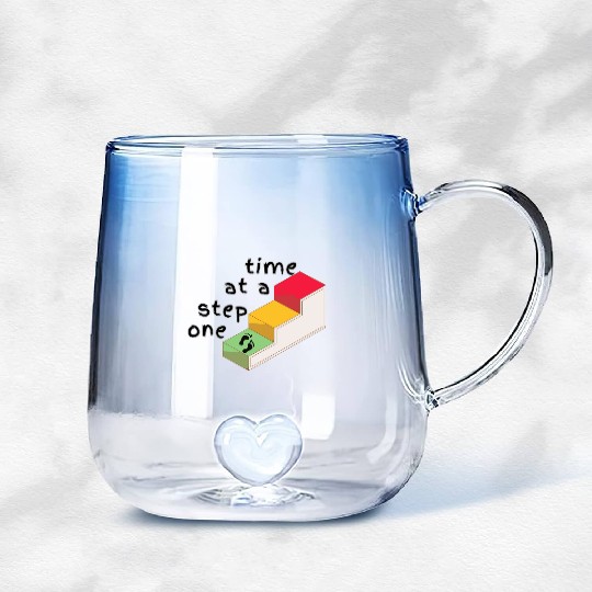 One Step at a Time – Mental Health Quote Gradient Glass Mugs
