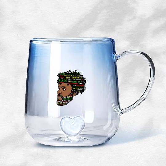 Juneteenth Black History Gradient Glass Mugs