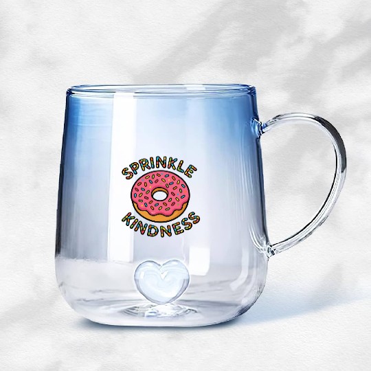 Donut Sprinkle Kindness Funny Doughnut Lover Gradient Glass Mugs