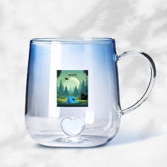 Respect the Locals – Wilderness Camping Warning Gradient Glass Mugs