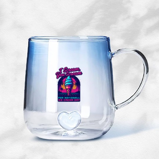 Scream, You Scream National Ice Cream Day Retro Gradient Glass Mugs